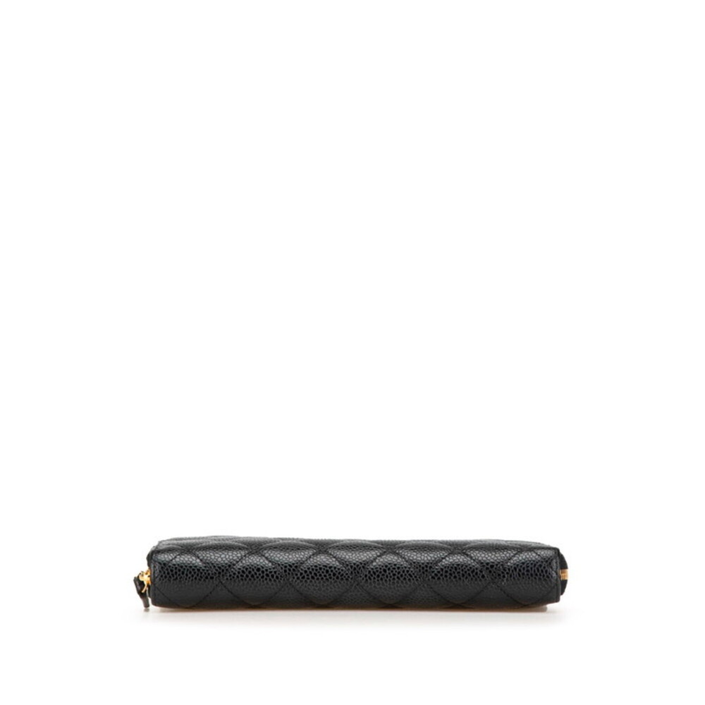 CHANEL Authentic Black Caviar Leather Logo Wallet - Picture 3 of 14